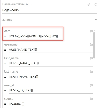 Дата из бота